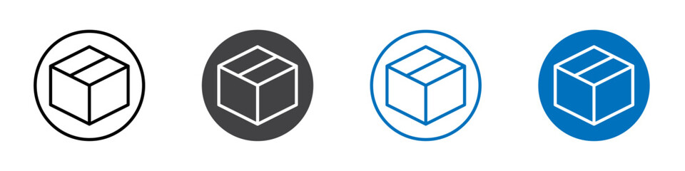 Box pack icon Logo sign in thin line outline