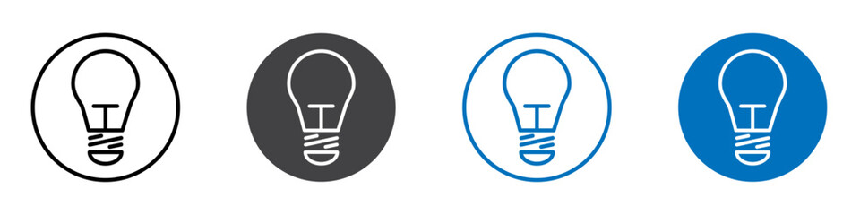 Bulb icon Logo sign in thin line outline