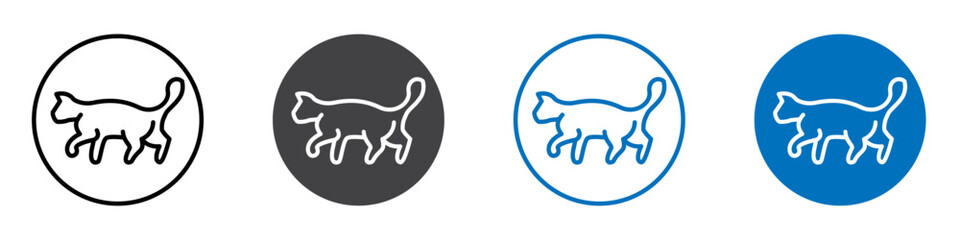 Cat icon Logo sign in thin line outline