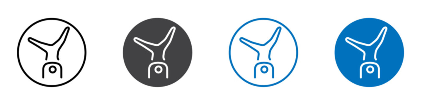 Cartwheeling icon Logo sign in thin line outline