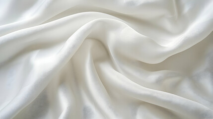 Fototapeta premium Close-Up of Draped White Fabric with Soft, Smooth Texture and Gentle Waves in a Studio Setting