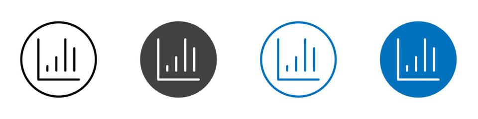 Chart icon Logo sign in thin line outline