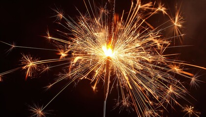 Burning Bengal fire on black background