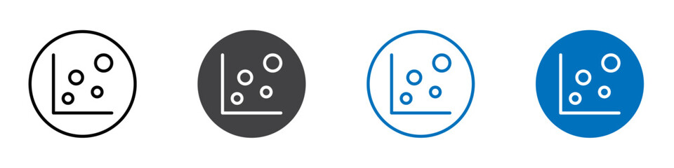 Chart scatter icon Logo sign in thin line outline