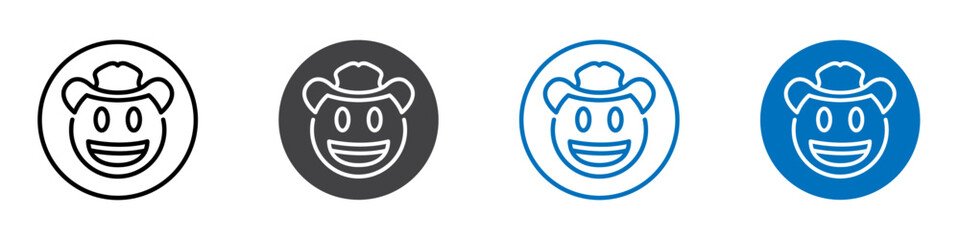 Obraz premium Cowboy face icon Logo sign in thin line outline