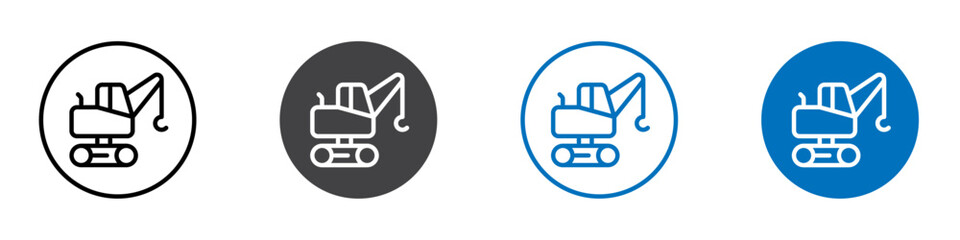 Crane lifter icon Logo sign in thin line outline