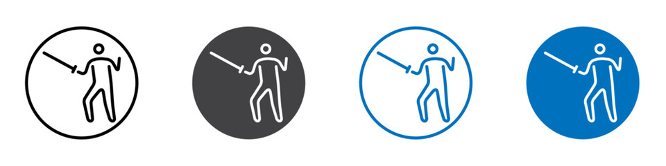 Fencing icon Logo sign in thin line outline
