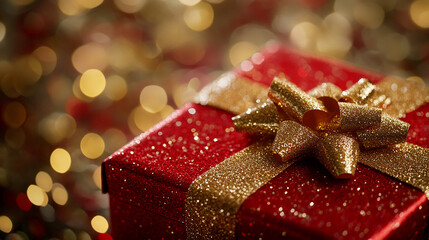 Red gift box background