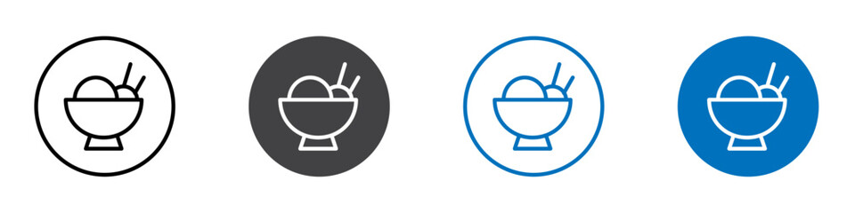 Food bowl icon Logo sign in thin line outline