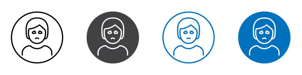 Frowning icon Logo sign in thin line outline