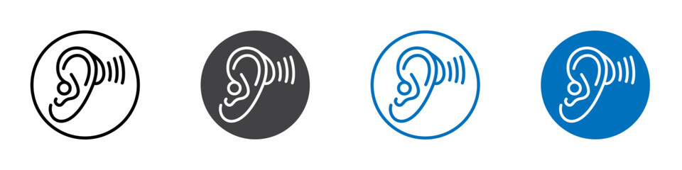 Hearing aid icon Logo sign in thin line outline