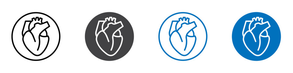 Heart icon Logo sign in thin line outline