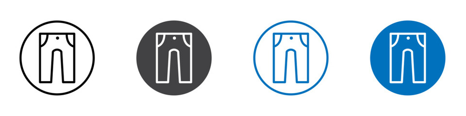 Jeans icon Logo sign in thin line outline