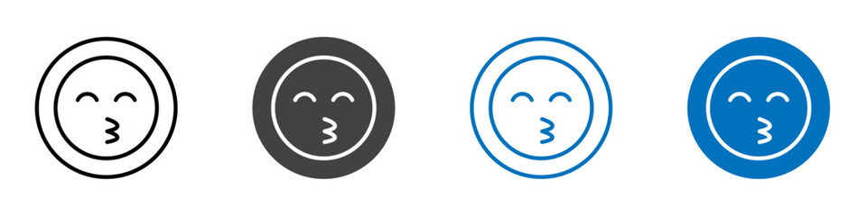 Kiss icon Logo sign in thin line outline