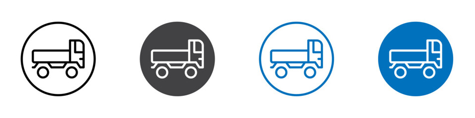 Lorry icon Logo sign in thin line outline