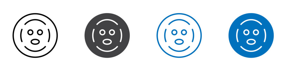 Mask icon Logo sign in thin line outline