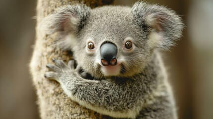 Fototapeta premium Adorable Koala Close-Up: Wildlife Photography