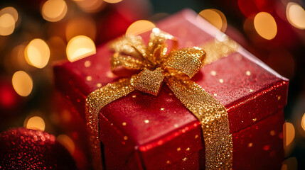 Red gift box background