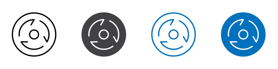 Fototapeta premium One third rotation icon Logo sign in thin line outline