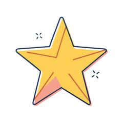 Obraz premium golden star icon vector art, flat illustration golden star icon icon
