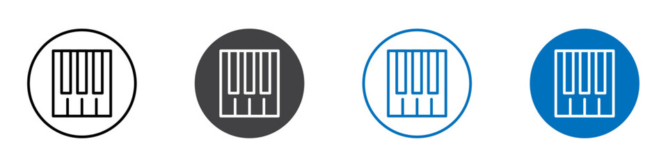 Piano keys icon Logo sign in thin line outline