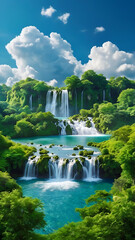 Obraz premium waterfall in the mountains