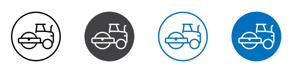 Road roller icon Logo sign in thin line outline