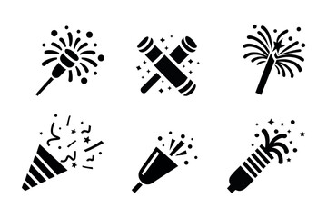 Firecracker sign, anniversary, beautiful, birthday, bright, explosive icon. Vector illustration design on white background.