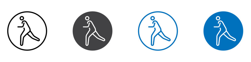 Running icon Logo sign in thin line outline