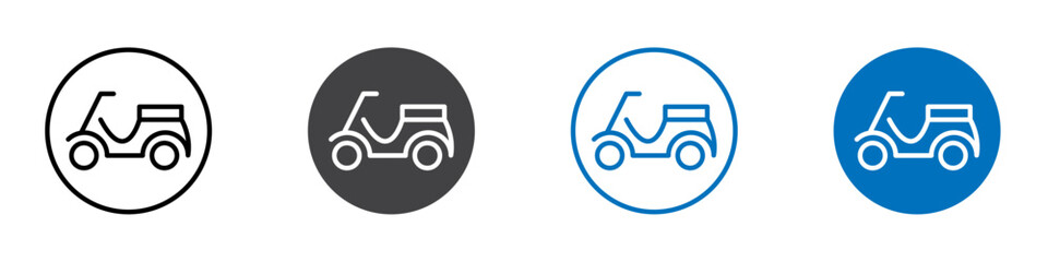 Scooter icon Logo sign in thin line outline