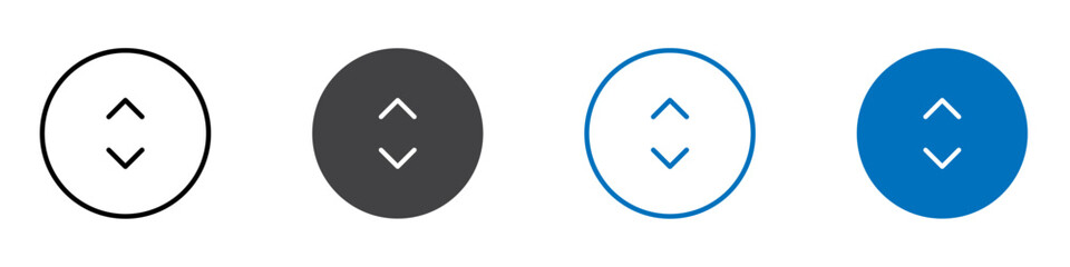 Fototapeta premium Sliding vertical icon Logo sign in thin line outline