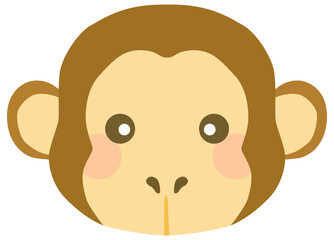 かわいいサルのイラスト 顔 ベクター素材