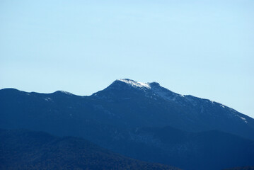 Close up of the first snow on Mt. Mansfield in Vermont