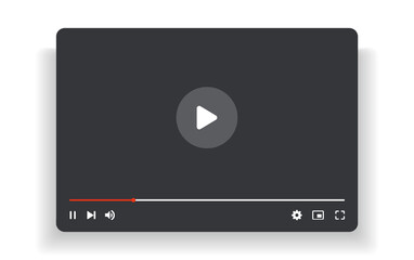 Social media video player screen template, mobile video player. Video player mockup, app, ui ux. Channel interface. Social media concept. Play button icon © Carkhe