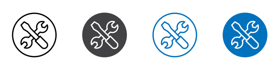 Tools icon Logo sign in thin line outline