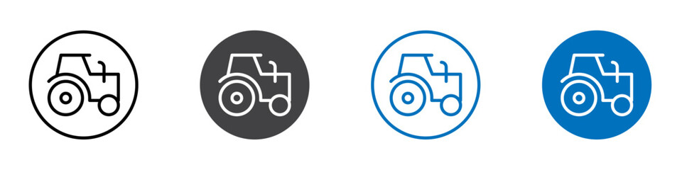 Tractor icon Logo sign in thin line outline