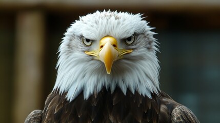 Obraz premium Majestic Bald Eagle Close-Up: A Powerful Look