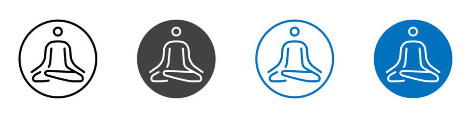 Yoga icon Logo sign in thin line outline