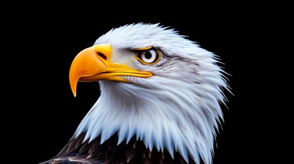 Obraz premium Majestic Bald Eagle Portrait: Sharp Eyes and Powerful Presence