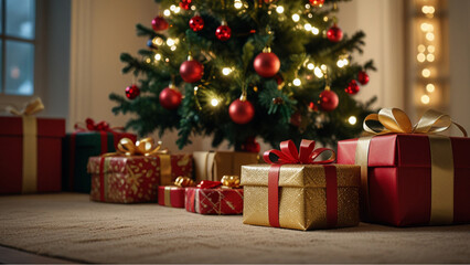 christmas tree and gifts