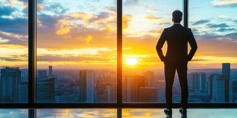 Fototapeta premium Business Professional at Sunset