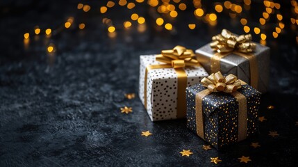 Gift box for holiday closeup view