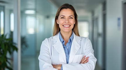 Professional Doctor Portrait in Modern Office Environment with Stethoscope - Ideal for Medical and Healthcare Content