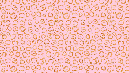 golden glittering leopard pattern on pink cosmetic and fashion background, luxury shiny gold social media design element	