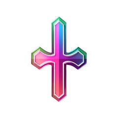 Fototapeta premium Colorful Gradient Cross Design for Symbolic Use