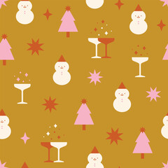 Cute christmas seamless pattern. 
