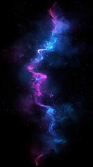 Obraz premium A long purple and blue space cloud with stars