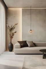 Beautiful Modern Living room Interior with furniture's ,mockup frame , posters, wall -3d Rendering