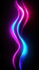 A purple and blue wave with a black background