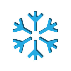 snowflake icon. Snow sign. Snowflake template, winter. Winter icon. Snowflake collection. 3d Flat design style. vector design template